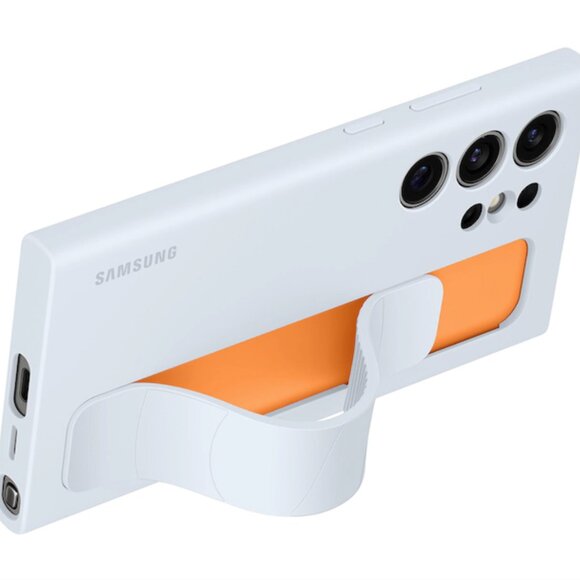 Galaxy S24 Ultra Standing Grip Case [light blue]+ FREE Anti-Reflecting Protector - Picture 2 of 5